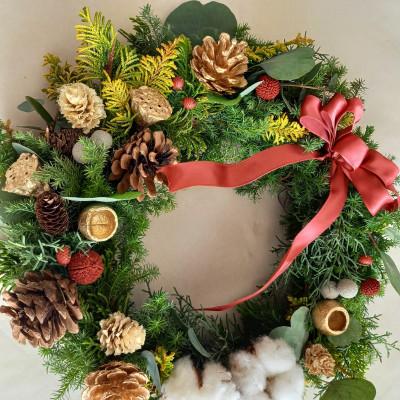 ふるさと納税 岡山市 フレッシュグリーンクリスマスリース |  | 01