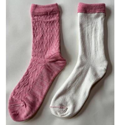 ふるさと納税 桐生市 【ezu】ひえとりくつした 薄手/ピンク◆シルク×コットンの二重構造靴下◆ジャガード編み