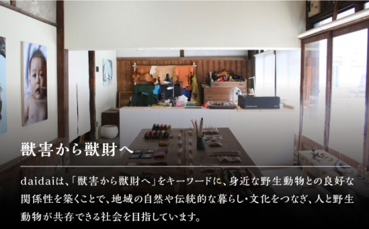 【名入れ可】対馬 イノシシ ・ シカ 革 キーケース（ヌメ・シカ）《対馬市》【一般社団法人daidai】 革製品 革 レザー 革小物 [WBH022]