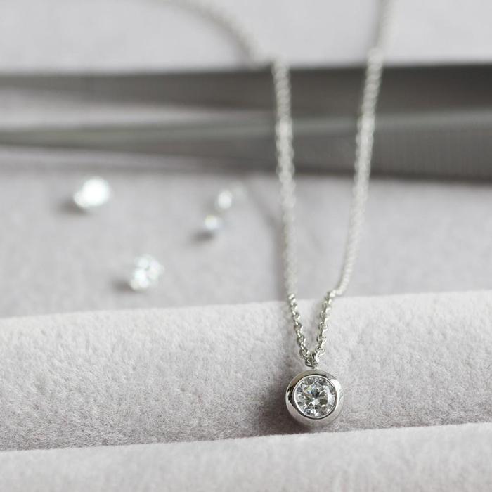 【ふるさと納税】サステナブルなジュエリーを ラボグロウンダイヤモンド Pt900ネックレス 0.2ct ふくりん留め　LAB-PT900-004