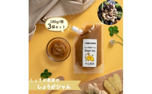 しょうが農家のしょうがのジャム３個セット 生姜 しょうが ジンジャー 生姜ジャム しょうがジャム ジンジャージャム 八街しょうが 八街産しょうが 国産しょうがジャム