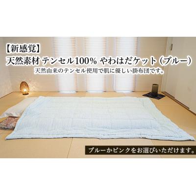 ふるさと納税 山形市 【新感覚】天然素材 テンセル100% やわはだケット(ブルー) FY23-321