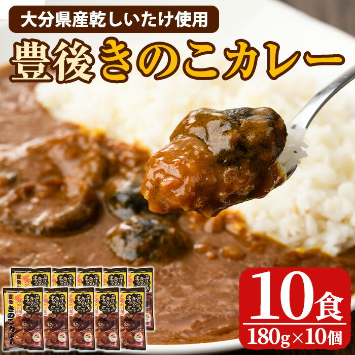 【ふるさと納税】豊後きのこカレ−(180g×10個)レトルトカレー 椎茸 どんこ 温めるだけ【opst008】【大分県椎茸農業協同組合】
