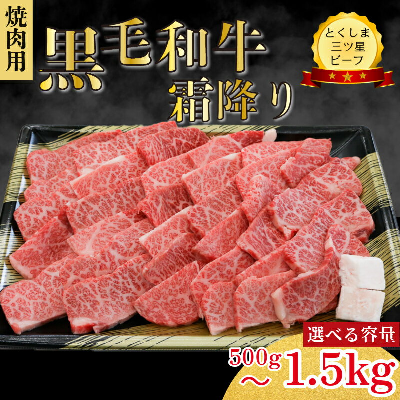 【ふるさと納税】 霜降り 焼肉用 500g～1.5kg 国産 黒毛和牛 とくしま三ツ星ビーフ 徳島県産 ブランド 和牛 牛肉 ふるさと納税 阿波牛 牛肉 ぎゅうにく 牛 肉 すきやき すき焼き 牛丼 焼肉 ビーフ BBQ アウトドア キャンプ おかず 【北海道・東北・沖縄・離島への配送不可】