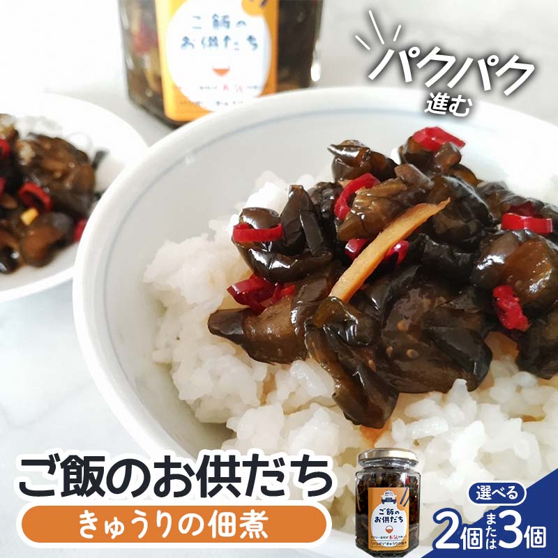 【ふるさと納税】＼選べる容量／パクパク進む きゅうりの佃煮 ご飯のお供だち 2個・3個セット キュウリ 簡単 おかず 常備菜 和惣菜 甘辛 ショウガ 唐辛子 タクシー会社 福島県 須賀川市 F7X-0783var