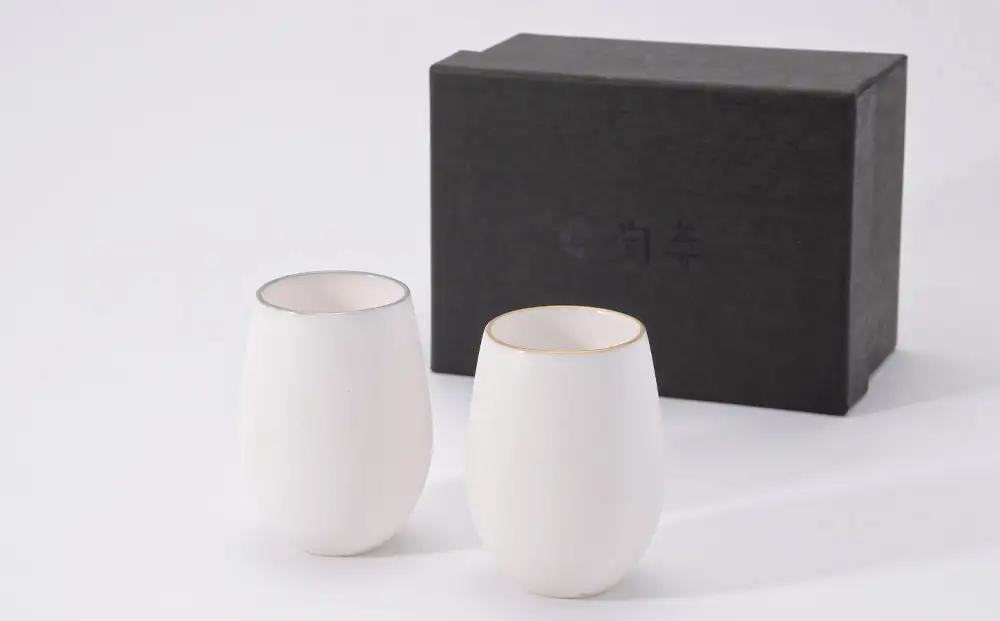 【陶あん】釉玻璃カップ 2個セット(金フチ・銀フチ)｜清水焼 コップ 食器 人気［ 京都 清水焼 京焼 陶芸 食器 人気 おすすめ カップ コップ 器 お取り寄せ 通販 送料無料 ふるさと納税 ］