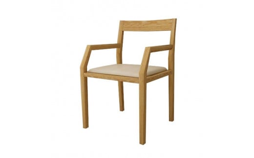 【開梱設置】高野木工 キールチェアWO 肘付き（座面：CHART7ベージュ）【10年保証】