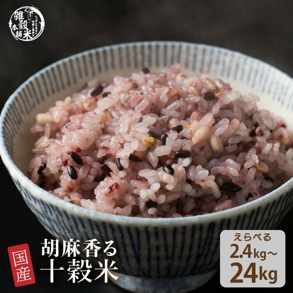 【ふるさと納税】【内容量が選べる】胡麻香る十穀米 2.4kg～24kg◇ | 雑穀米 雑穀 お米 玄米 栄養 健康 おすすめ 人気 送料無料