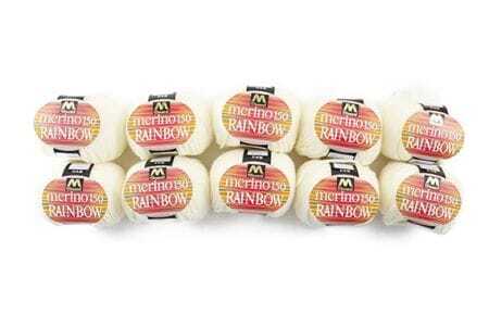 No.075 マンセルメリノレインボウ（並太） 143番色（白） 10玉セット