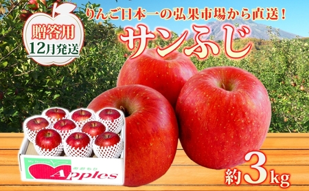 サンふじりんご 青森県産 贈答用サンふじ【約3kg】【12月発送】
