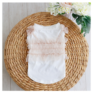 冷感素材チュールフリルタンクトップ  ひんやり 夏 涼感 接触冷感 ドッグウェア 【ココアトワ(cocoAtoi)】 Ｓ