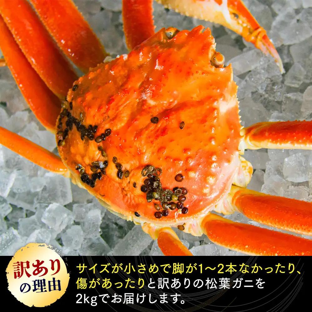 1102.【ボイル】訳あり　松葉ガニおまかせ2kg（3～7枚）※2026年11月上旬～2027年3月下旬頃に順次発送予定※着日指定不可