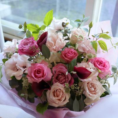 ふるさと納税 筑西市 【敬老の日】フラワーアンジメント/M〜花瓶不要!届いてそのまま飾れるフラワーアレンジ |  | 03