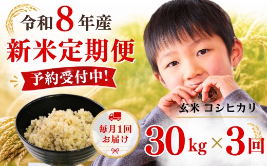 
                  5年連続完売のお米！【3回定期便】あわくら源流米 コシヒカリ 玄米 30kg 新米 先行予約｜お米 米 新米 定期便 毎月お届け 30キロ お弁当 冷めても美味しい おにぎり ギフト 5kg 10kg 20kg 白米あり K-ad-BFDA
                