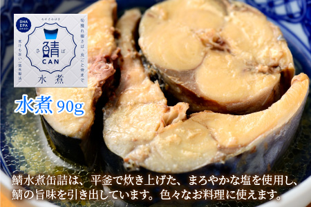 旬獲れ 鯖缶詰 3ヶ詰め合わせ（味付・味噌・水煮） 90g × 6缶 さば缶 おつまみ 保存食 [A-001052]