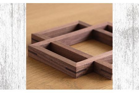 No.584 府中市の家具　 鍋敷き Lサイズ　ウォールナット