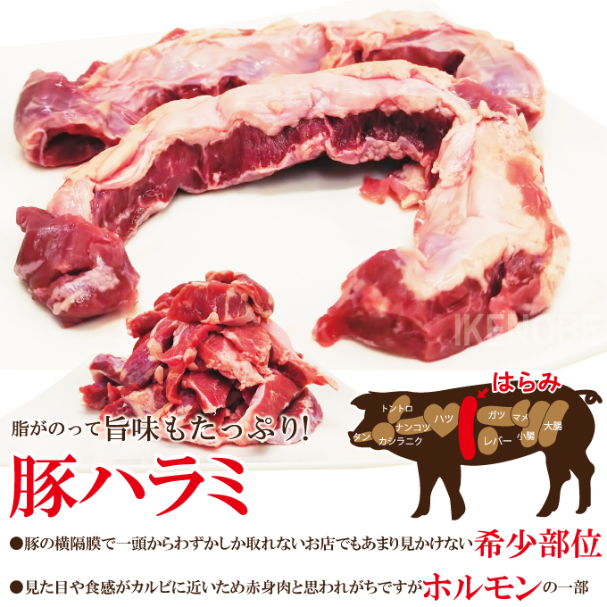 直営焼肉店の味たれ漬け 熟成豚ハラミ (1kg) 冷凍 たれ タレ ハラミ 焼肉 豚肉 小分け ホルモン 希少部位 カット済 味付き 茨城県 【そうざい男しゃく（株式会社池延）】【ho1682】