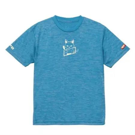 JTTA公認　卓球ユニフォーム【男女兼用(ドライ):XXLサイズ】ねこ　ブルー_装飾品・工芸品  洋服 _【1514958】