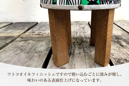 【選べる2つのデザイン】まるスツール グリーン