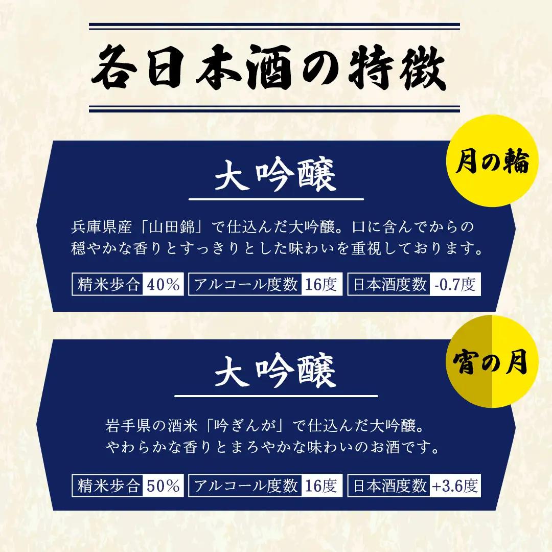 日本酒 大吟醸 2種 セット 宵の月 月の輪  ( 720ml × 2本 )  (AW010)