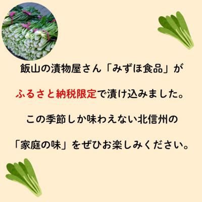 ふるさと納税 飯山市 【期間限定】《2kg》  野沢菜 本漬 〜漬物屋さんが漬けた北信州の家庭の味〜 |  | 01