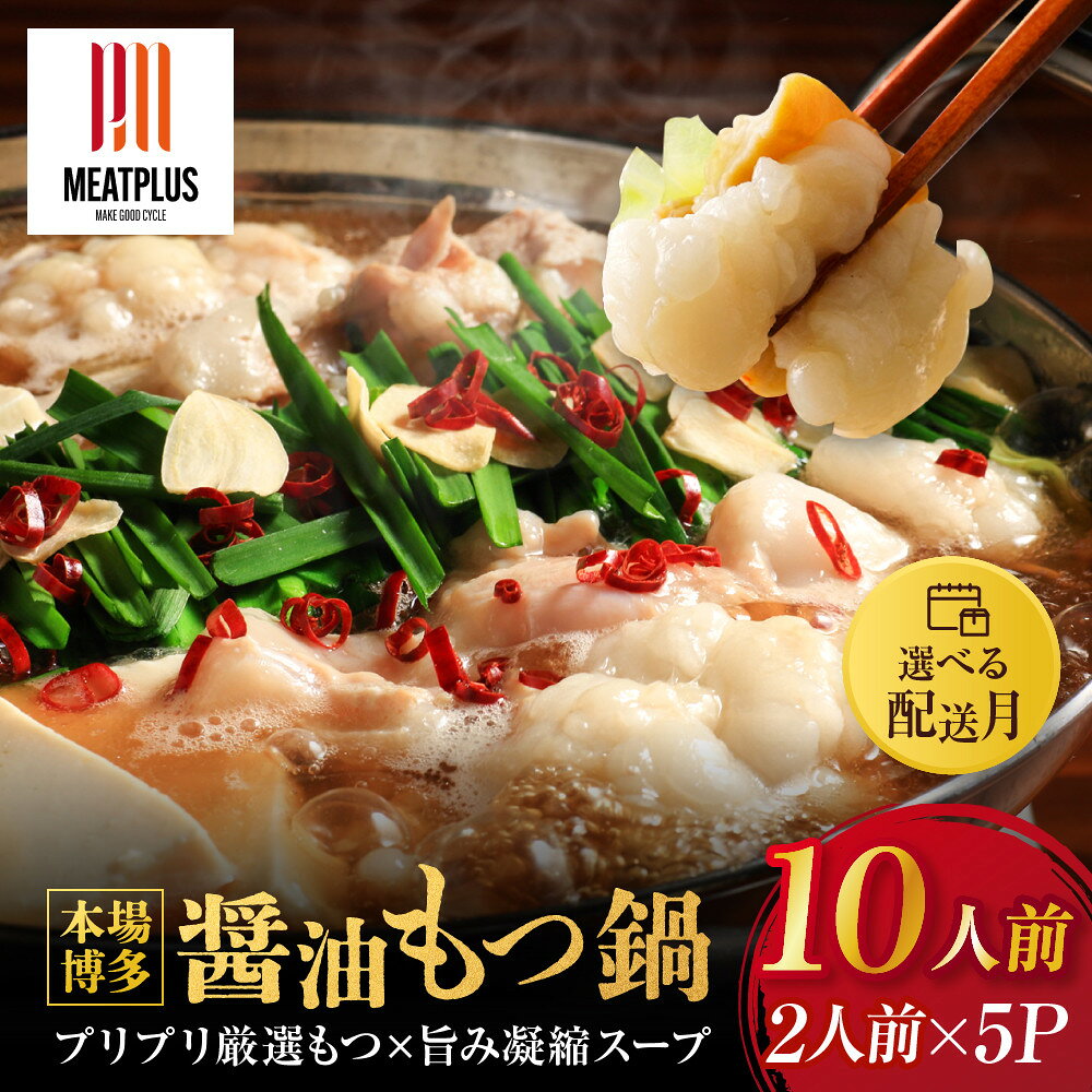 【ふるさと納税】【選べる配送月プラン】訳あり！博多醤油もつ鍋 10人前(2人前×5セット) | ふるさと納税 もつ鍋 博多 醤油 国産 牛もつ 鍋セット 人気 ご当地グルメ 福岡