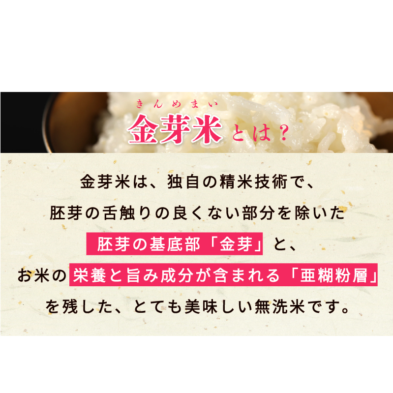 金芽米 4.5kg(無洗米) 【4.5kg×1袋 ご飯 ごはん お米 精米 金芽米計量カップ付】 015B630_イメージ2