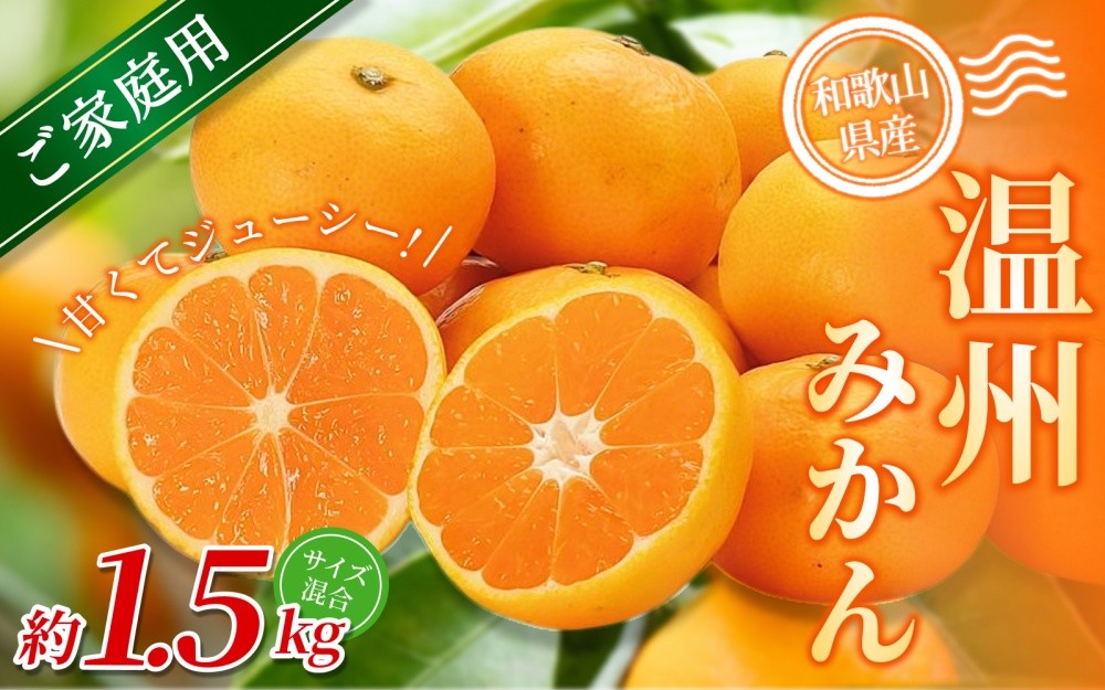 
                  【訳あり・ご家庭用】 森本農園の手選別 みかん 約1.5kg 和歌山県産 2S~2Lサイズ混合 【北海道・沖縄・離島配送不可】【2026年11月上旬～2027年2月中旬ごろに順次発送】【BV90006-mrmt006】
                