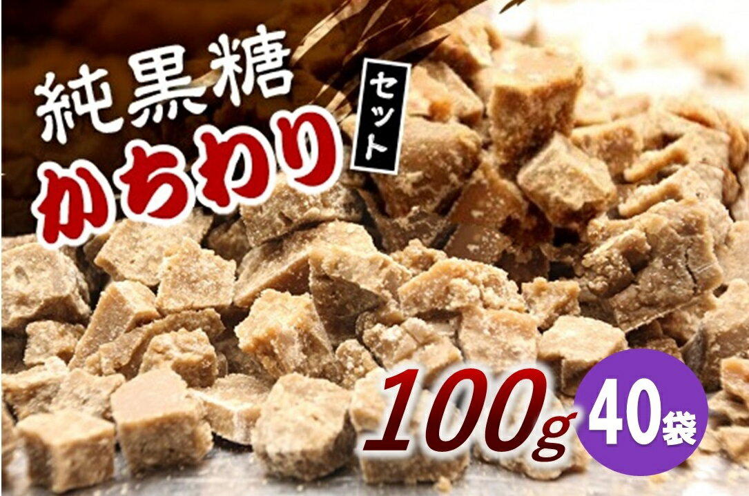 【ふるさと納税】純黒糖かちわり　 100g×40袋【2024年12月から発送】
