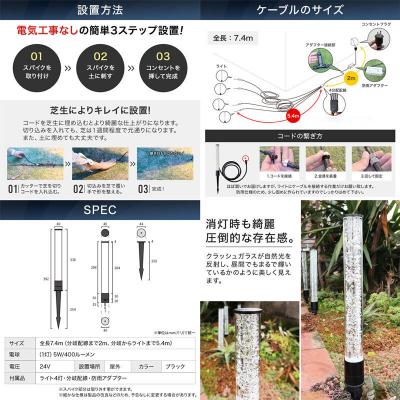 ふるさと納税 小牧市 クラッシュガラスのLEDガーデンライト4本セット|でんらいGP004-4SET[172C32] |  | 02