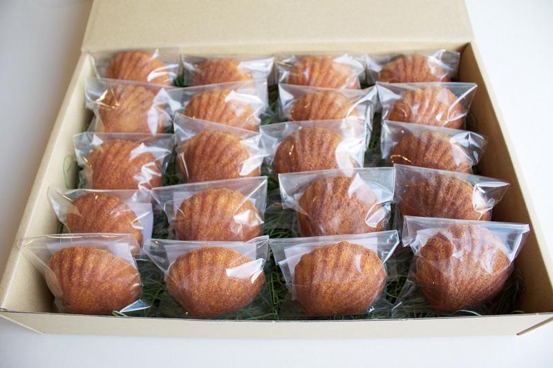 宮前区産 新鮮卵のはちみつマドレーヌ 20個入り