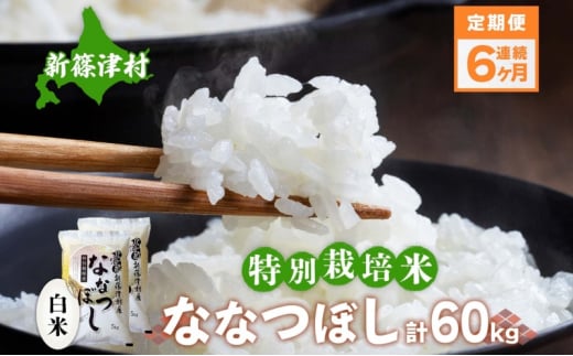 定期便 6ヵ月 北海道 特別栽培 令和6年産 ななつぼし 10kg 精米 米 白米 お米 新米 ごはん ご飯 ライス 道産米 ブランド米 新しのつ米 ふっくら 食味ランキング  産地直送 カワサキ森田屋 送料無料 新篠津