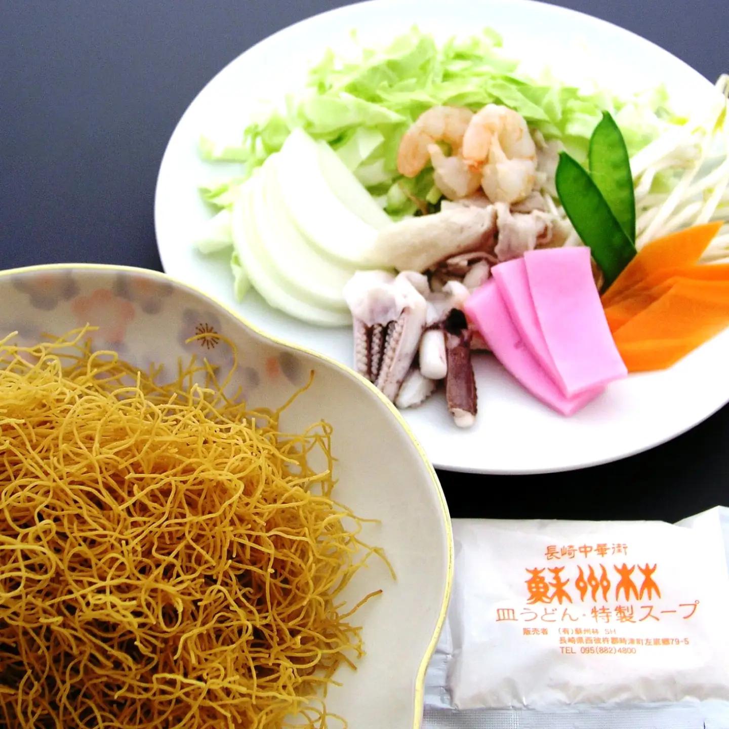 【6回定期便】【高島屋選定品】＜ 蘇州林 ＞ 長崎皿うどん 4個 ＜高島屋＞[CFQ080]