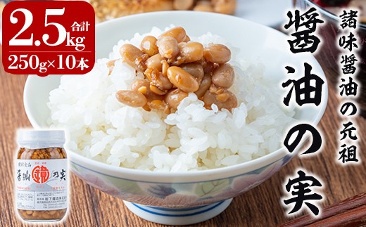a756 醤油の実(2.5kg・250g×10本)【岩下醸造】国産 姶良市産 もろみ 諸味 ご飯のお供 おかず 大豆 発酵食品 常温 常温保存