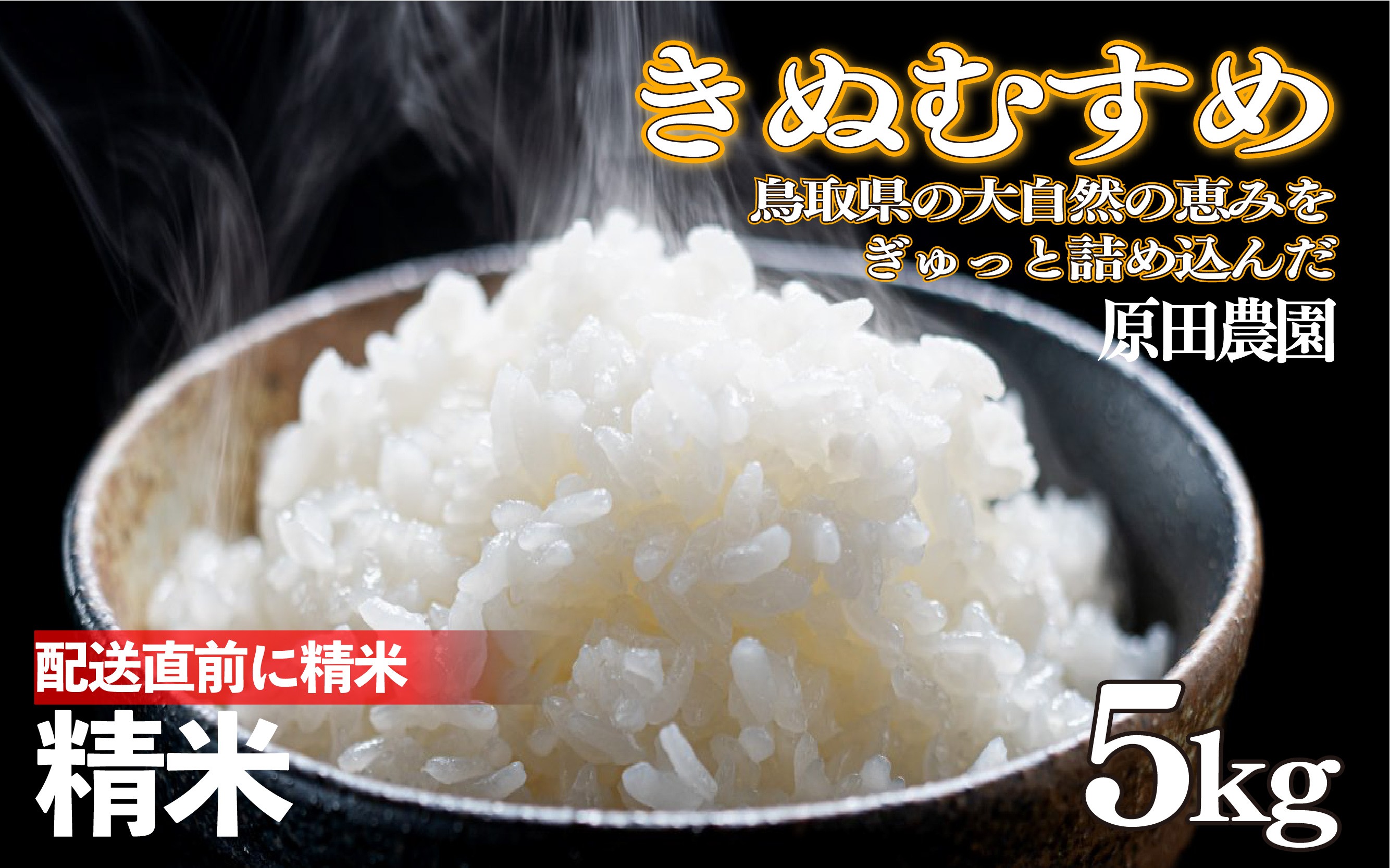 
                  令和7年産 原田農園きぬむすめ精米 5kg｜鳥取県産 令和7年 2025年産 お米 精米 原田農園 やまのおかげ屋【31034】
                