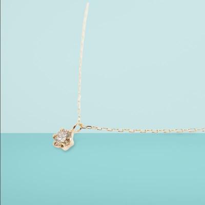 ふるさと納税 甲府市 10金イエローゴールド製 1粒 ダイヤモンド 0.08ct プチネックレス 【1449551】 |  | 01