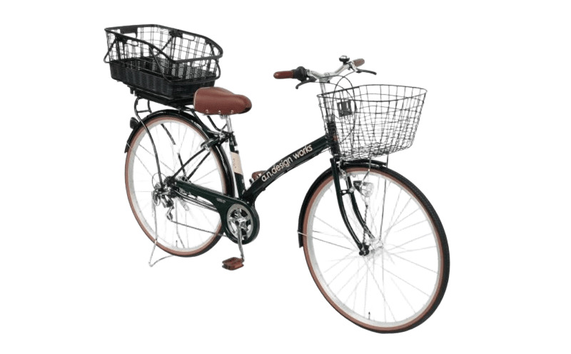 a.n.designworks/ STYLE KIX CITY276 リアバスケット付 グリーン【27型 自転車 完成品 組み立て不要 アウトドア サイクリング じてんしゃ 通勤 通学 新生活】 099X373
