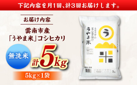 【3ヶ月定期便】無洗米 令和7年産 コシヒカリ 5kg 無洗 [AIDB083]