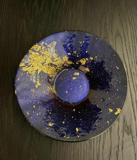 
サラダボウル300　マジョ金箔ブルー
