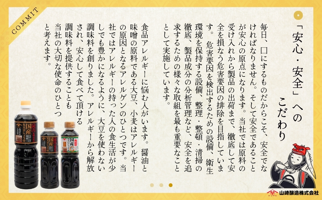 低塩国産丸大豆しょうゆ500ml×6本セット 醤油 だいず 山崎醸造 【0002-0375-01】