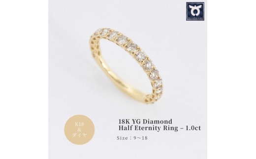 【サイズ：9号】K18YG　ダイヤモンド　リング　1.0ct　17777B　K18　DIA　R