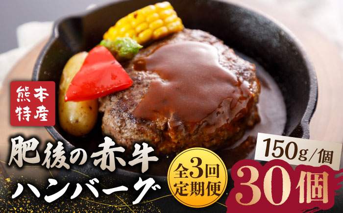 
【全3回定期便】【数量限定】肥後の赤牛 ハンバーグ 約150g×10個【山鹿食品企画】 冷凍 赤うし あかうし 数量限定 熊本県産 [ZBO014]
