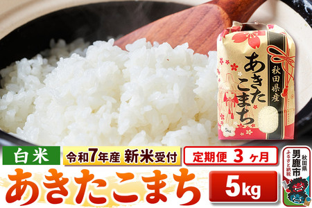 《令和7年産 新米受付》《定期便3ヶ月》【白米】秋田県産 あきたこまち 5kg