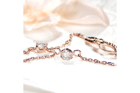 ハワイアンジュエリー ブレスレット K18PG ピンクゴールド ダイヤモンド 0.2ct 無限大 ∞ インフィニティ 18金 手彫り彫刻【f184-k18pg】 ｜ [オーダーメイドジュエリーメイ 山