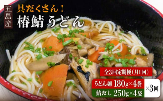 
【全3回定期便】 椿鯖うどん （具だくさん 五島うどん） 4人前 【大河内商店】 [PAQ009]
