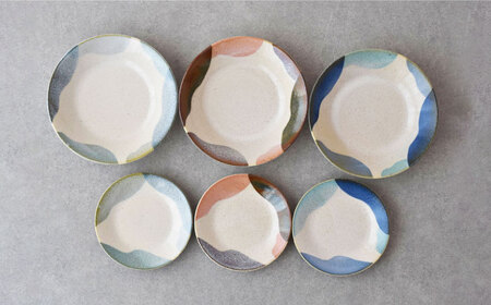 【美濃焼】miBRAND BITE 食器６点セット（グリーン/ブルー/ピンク）【見谷陶器】取皿 深皿 カレー皿 パスタ皿[MCG055]