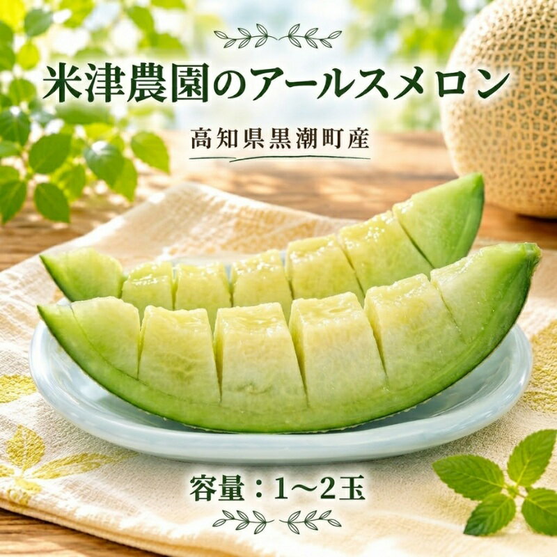 【ふるさと納税】 米津農園の アールス メロン 1~2玉 1玉1.8~2kg 選べる 1玉 2玉 セット アールスメロン 青肉 青肉メロン フルーツ 果物 くだもの ギフト 贈り物 プレゼント 旬 期間限定 季節限定 旬の果物 高知県 黒潮町産 黒潮町