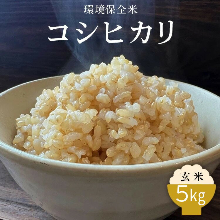【ふるさと納税】令和7年産 環境保全米 コシヒカリ玄米5kg ※2025年10月上旬～2026年3月下旬頃に順次発送予定 ※北海道・沖縄・離島への配送不可