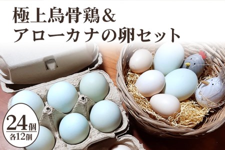 平飼い極上のうこっけいの卵と幸せの青い卵（アローカナの卵）のセット24個（20＋補償4個） 食べ比べ 食べくらべ 卵かけご飯 卵かけごはん TKG 卵 たまご タマゴ 玉子 安全 テレビ TV 健康 