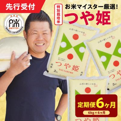 ふるさと納税 米沢市 【 6ヶ月定期便 / 令和7年産 】 特別栽培米 つや姫 計6kg/月 ( 1回配送 2kg×3袋